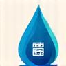Icono de una gota de agua con una calculadora para la herramienta de hidratación.