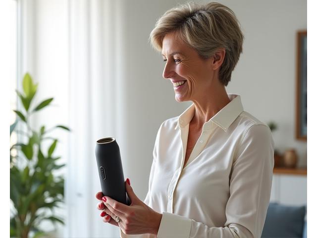 Mujer sonriente revisando productos saludables validados por expertos en Bienestar Senda