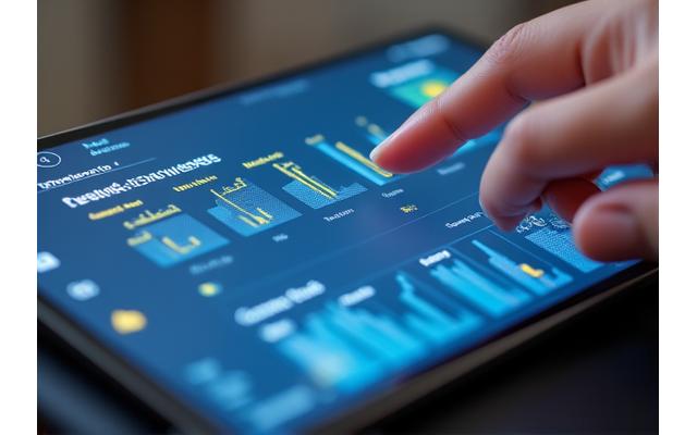 Interfaz de usuario de una aplicación de IA con elementos de salud y machine learning en una pantalla, mostrando datos personalizados.